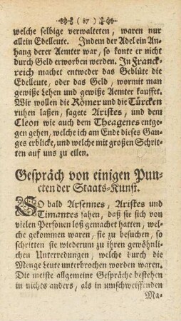 Gespräch von einigen Puncten der Staats-Kunst.