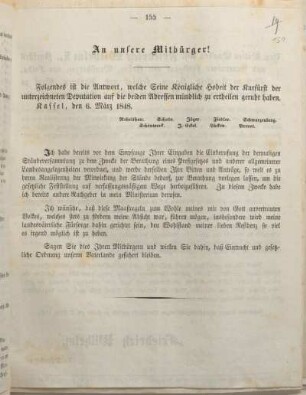 An unsere Mitbürger!