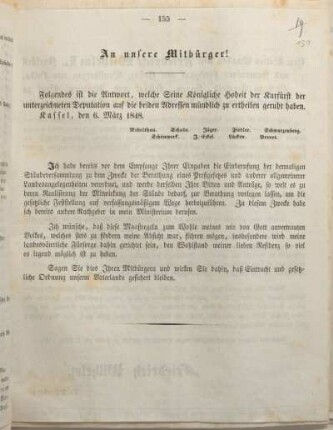 An unsere Mitbürger!