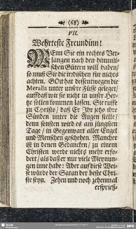 VII. Den sorgfältigen Wandel eines Christen