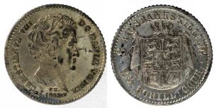 2 1/2 Schilling Courant, Dänemark: Christian VIII. (1839-1848)