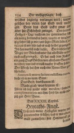 Das XXXIII. Capitel. Heyraths-Angst.