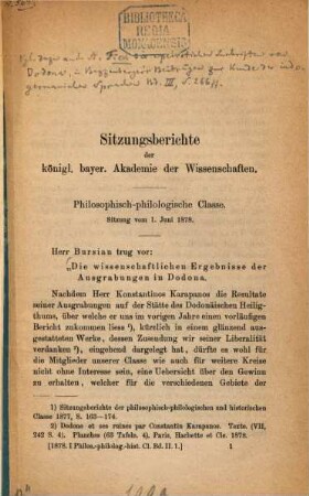 Die wissenschaftlichen Ergebnisse der Ausgrabungen in Dodona