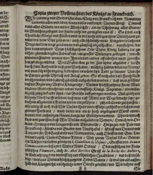 Copia zweyer Vollmachten des Königs von Franckreich