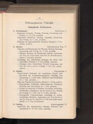 Philosophische Fakultät.