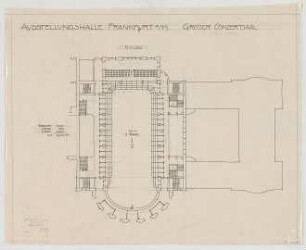 Thiersch, Friedrich von; Frankfurt / Main (Hessen); Festhalle - 1. Rang Großer Konzertsaal (Grundriss)