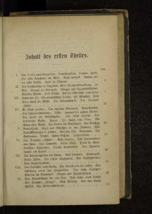 Inhalt des ersten Theiles.