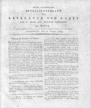 Nachtrag zur Literatur des Phädrus.
