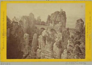 Die steinerne Basteibrücke in der Sächsischen Schweiz, Blick vom Ferdinandfelsen