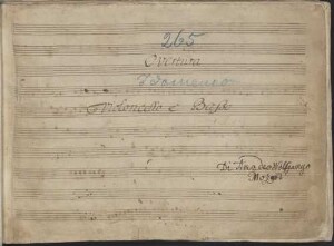 L'Idomeneo | Drama per Musica | Di | Amadeo Wolfgango | Mozart. | 1781 : [Titelbl. von 1, Bd. 1] ; [Historisches Aufführungsmaterial der Bayerischen Staatsoper], 1. Partitur