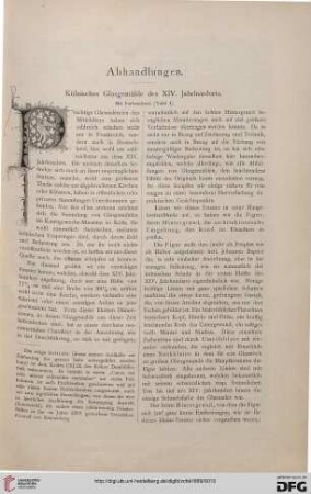 Kölnisches Glasgemälde des XIV. Jahrhunderts