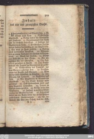 Inhalt des vier und zwanzigsten Buchs.