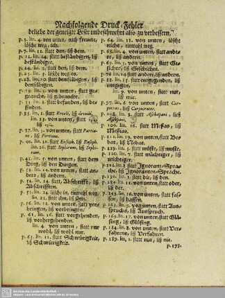 Nachfolgende Druck-Fehler