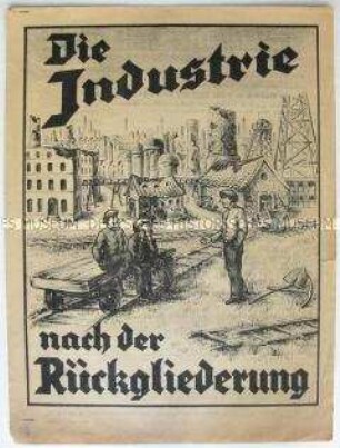Illustriertes Propagandaflugblatt zur Saar-Abstimmung für die Beibehaltung des Status Quo