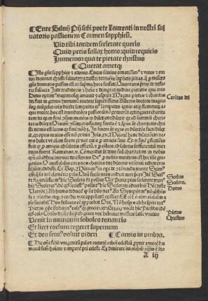 Enee Silvii Pii secundi poete Laureati in nostri salvatoris passionem Carmen sapphicum.