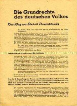 Propagandaschrift der SED zur Frage der deutschen Einheit