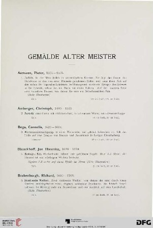 Gemälde alter Meister (Nr. 1-73)