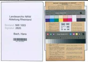 Entnazifizierung Hans Bach , geb. 09.11.1912 (Kaufmann)