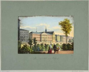 Das Augusteum und die Paulinerkirche im Südosten von Leipzig am Augustusplatz von Südosten