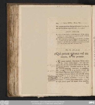 Tit. VI. (V. 31. 32.) Qui petant tutores vel curatores, & ubi petantur.