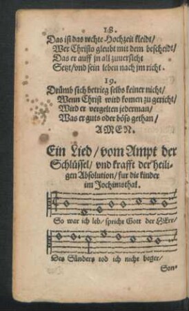 Ein Lied/ vom Ampt der Schlüssel ...