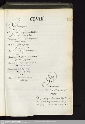 CCVIII., 14. October 1859