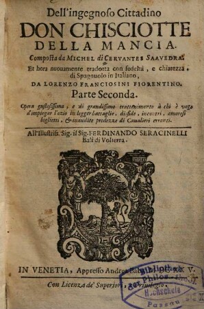 Dell'ingegnoso cittadino Don Chisciotte della Mancia, 2