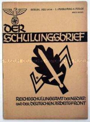 Monatsheft zur Schulung von NSDAP-Funktionären