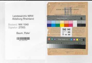 Entnazifizierung Peter Baum , geb. 28.05.1897 (Metallarbeiter)