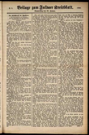Zweite Ausgabe vom Donnerstag, den 19. Januar 1899.