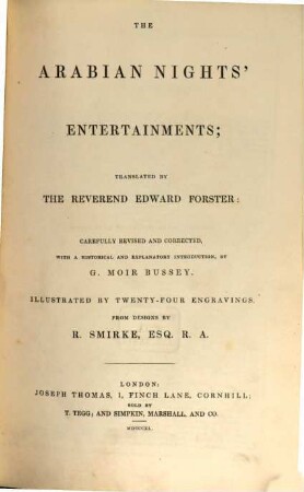 The arabian nights entertainments