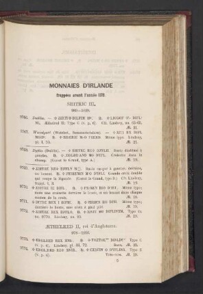 Monnaies d'Irlande frappées avant l'année 1172