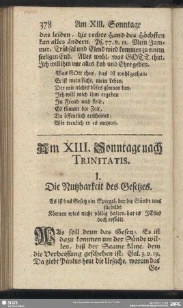 Am XIII. Sonntage nach Trinitatis