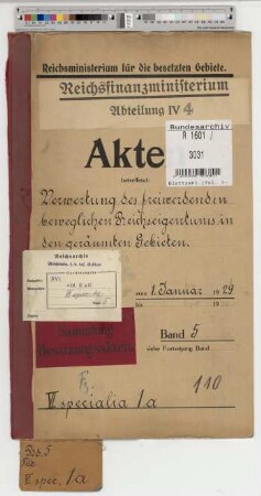 Verwertung des freiwerdenden beweglichen Reichseigentums in den geräumten Gebieten: Bd. 5