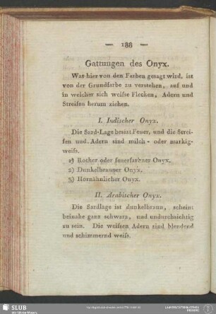 Gattungen des Onyx