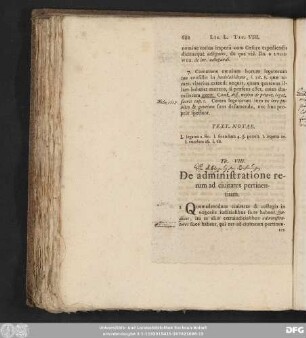 Tit. VIII. De administratione rerum ad civitates pertinentium.