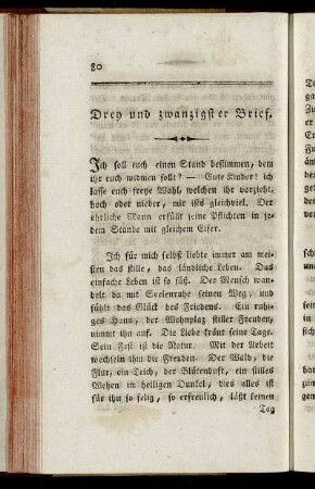 Drey und zwanzigster Brief.