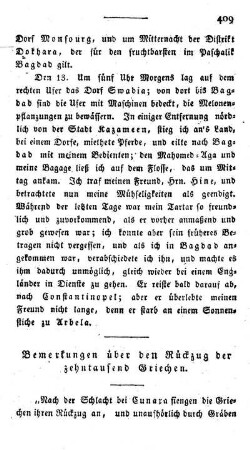 Bemerkungen über den Rückzug der zehntausend Griechen.