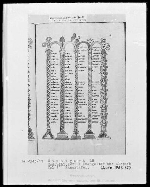 Evangeliar aus Alspach (Elsass) — ---, Folio 11rectoKanontafel
