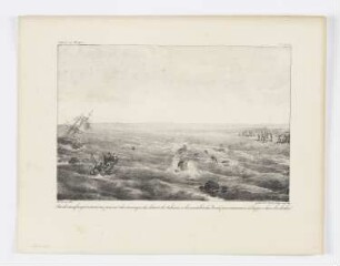 Schiffbruch der Brigg Sophie, aus: Charles Cochelet, "Naufrage du brick français, la Sophie", Paris 1821