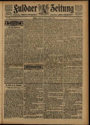 Erste Ausgabe vom Dienstag, den 17. März 1903.