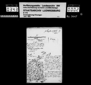Schuldenwesen der Stiftungspflege bzw. Kirchengemeinde Rienharz, Gde. Pfahlbronn