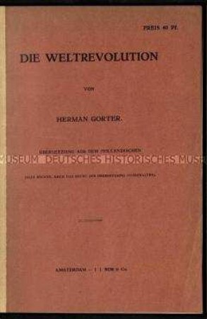 Niederländische Schrift über die Notwendigkeit der Weltrevolution in deutscher Übersetzung