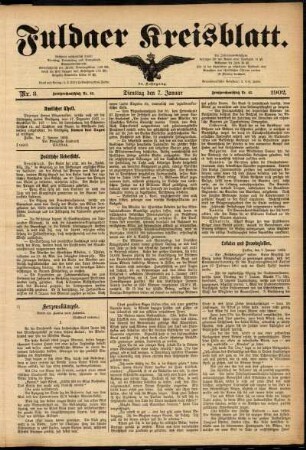 Ausgabe vom Dienstag, den 07. Januar 1902.