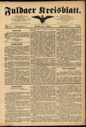 Ausgabe vom Dienstag, den 07. Januar 1902.
