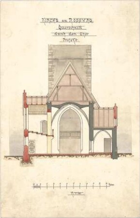 Dolmetsch, Heinrich; Rosswag; Ev. Pfarrkirche, Erweiterung - Chor (Querschnitt)
