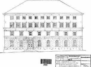 Mannheim Hbf: Ansicht Westseite Empfangsgeb. Westl. Querflügel