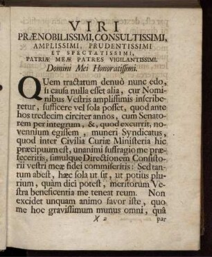 Viri praenobilissimi, consultissimi ...
