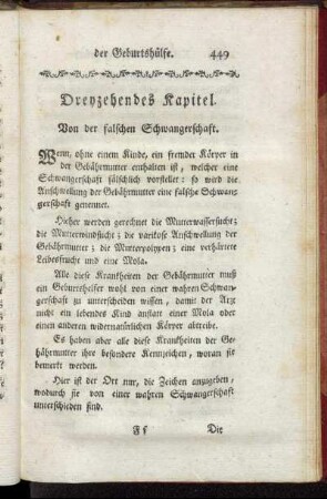 Dreyzehendes Kapitel. Von der falschen Schwangerschaft.