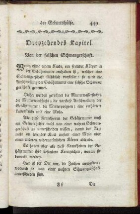 Dreyzehendes Kapitel. Von der falschen Schwangerschaft.